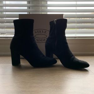 Black Suede Booties Boots Steve Madden